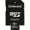 Κάρτα Μνήμης Intenso 512B Micro SD - UHS-I - PREMIUM